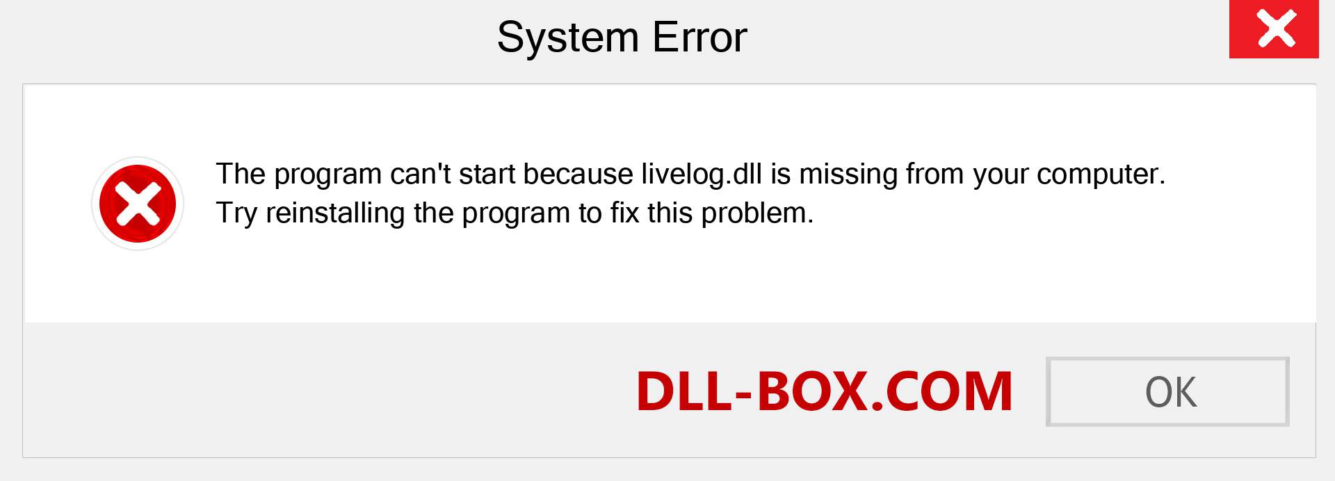  livelog.dll file is missing?. Download for Windows 7, 8, 10 - Fix  livelog dll Missing Error on Windows, photos, images